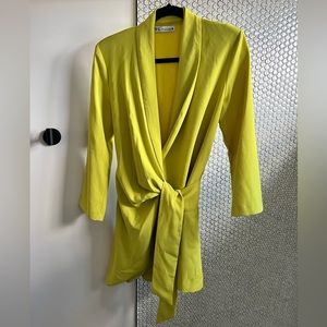 Gorgeous Zara neon green lightweight wrap blazer dress. Worn once.